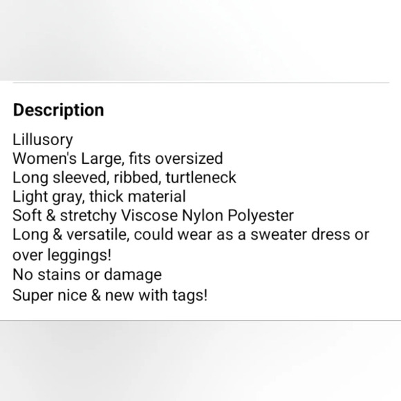 Women's Large Oversized Lillusory Designer Soft Stretchy Long Sweater Dress - Picture 7 of 7